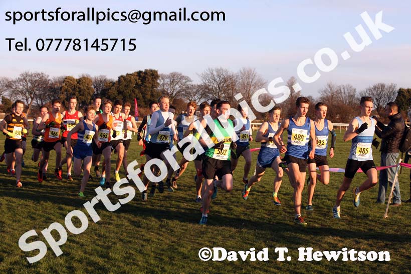 Mens under-17s North Eastern Cross Country, Redcar. Photo:  David T. Hewitson/Sports for All Pics